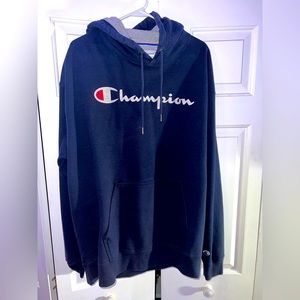 Champion Hoodie Script Logo, Navy - XXL